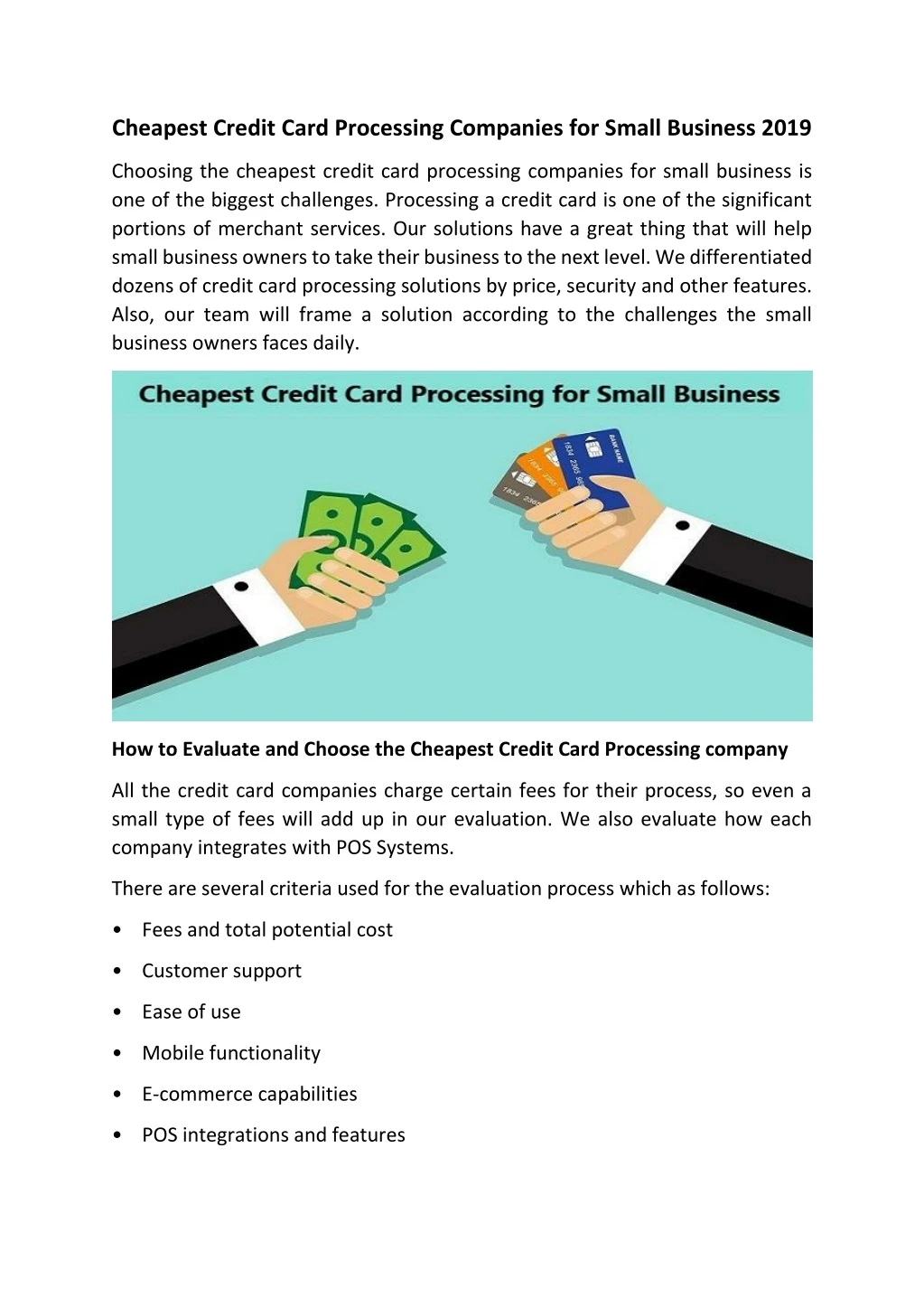 cheapest credit card processing companies