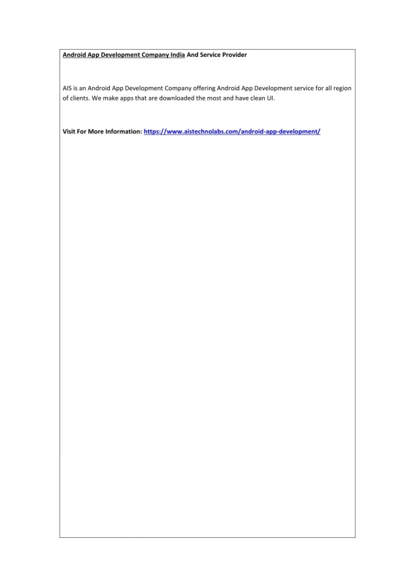android app development company india and service