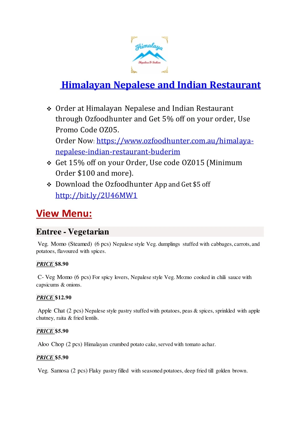 himalayan nepalese and indian restaurant order