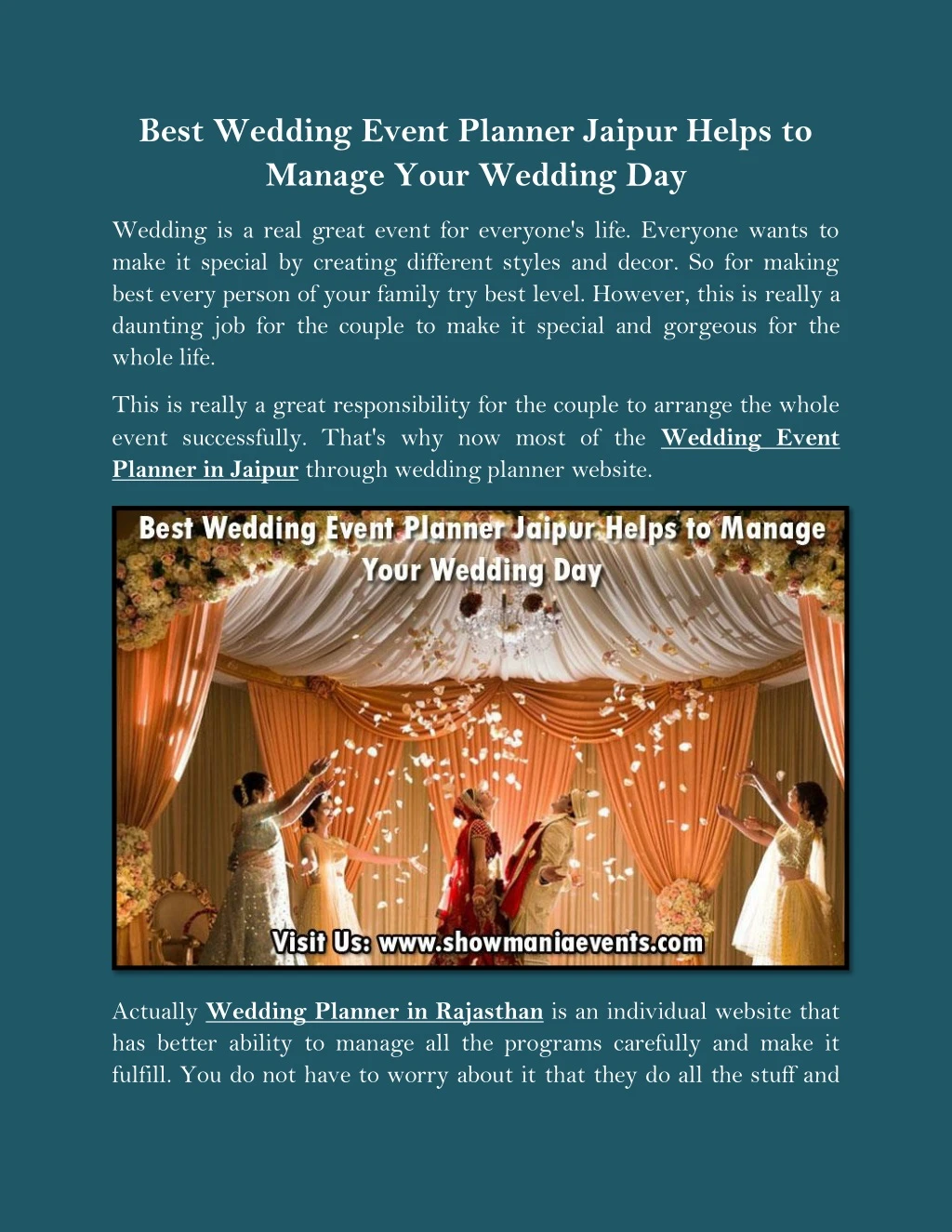 best wedding event planner jaipur helps to manage