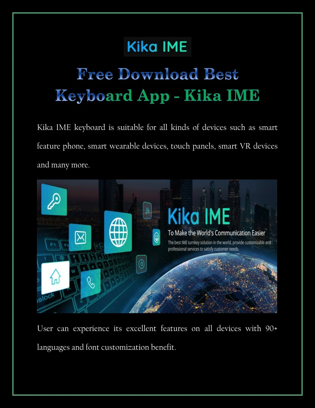kika ime keyboard is suitable for all kinds