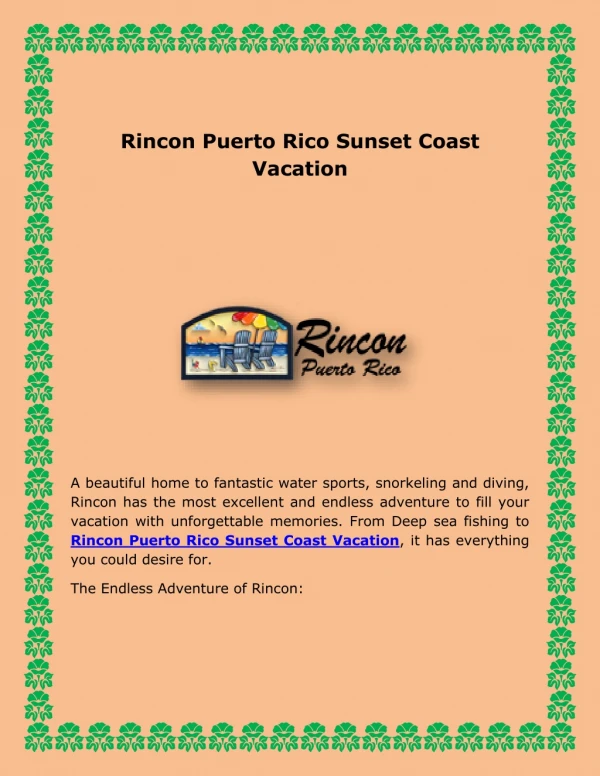 Rincon Puerto Rico Sunset Coast Vacation