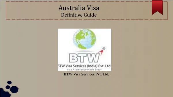 Australia Visa | Australian Visa Fees | BTW
