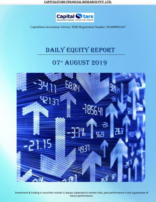 Daily Equity Report 07 AUGUST 2019