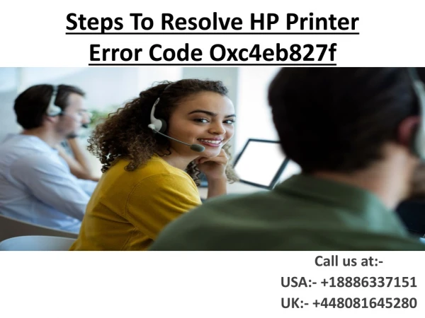 Steps To Resolve HP Printer Error Code Oxc4eb827f