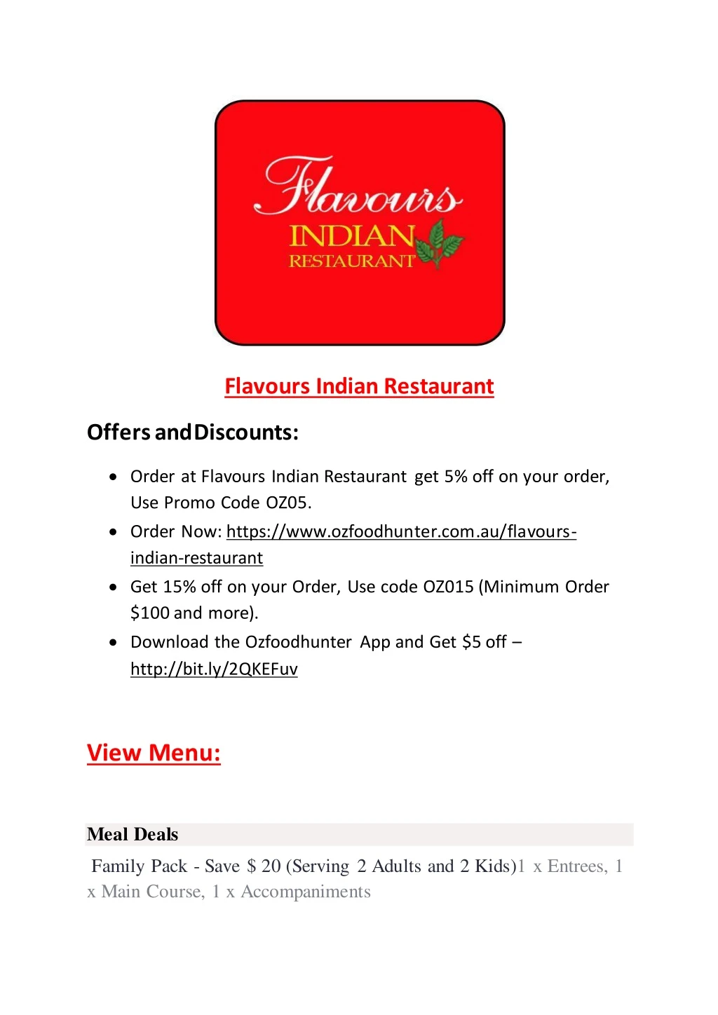 flavours indian restaurant