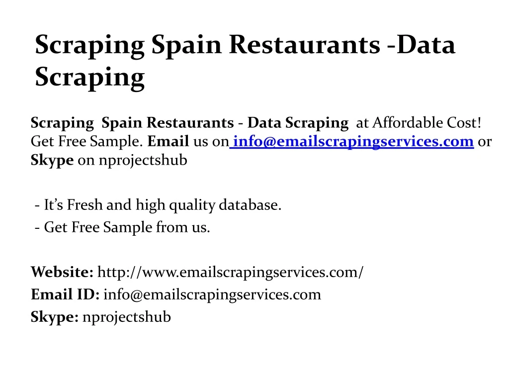 scraping spain restaurants data scraping