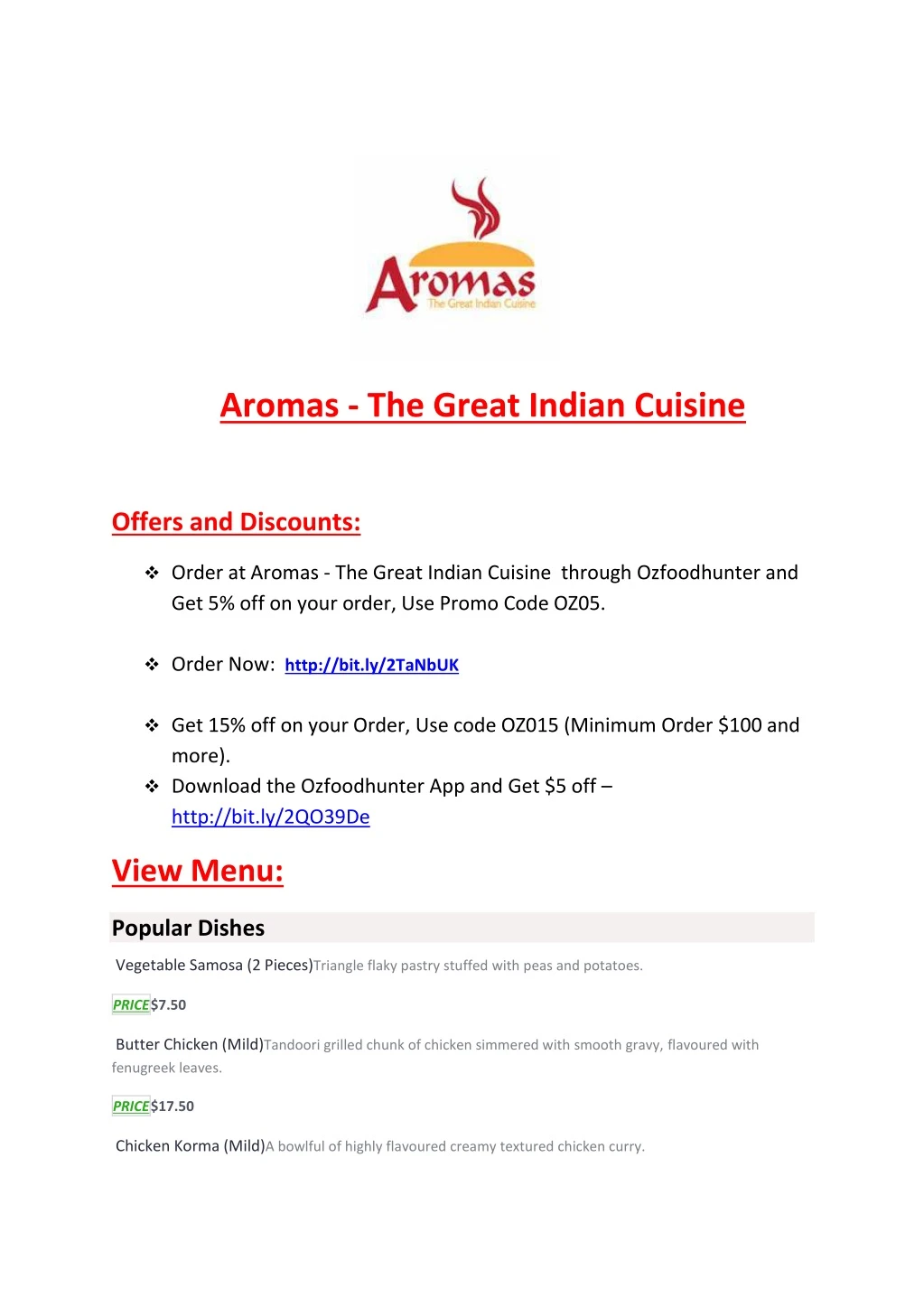 aromas the great indian cuisine