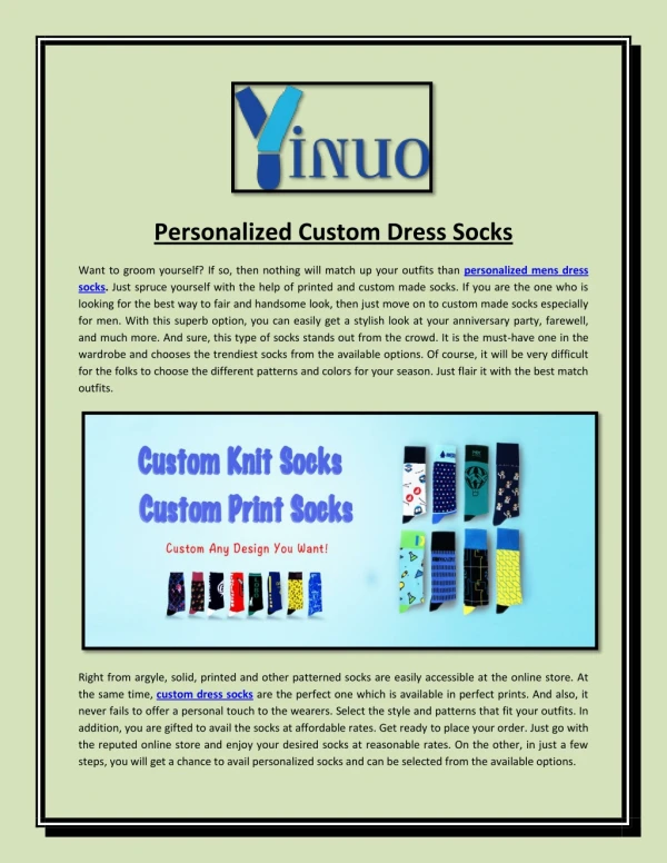 Order Personalized Custom Dress Socks Online