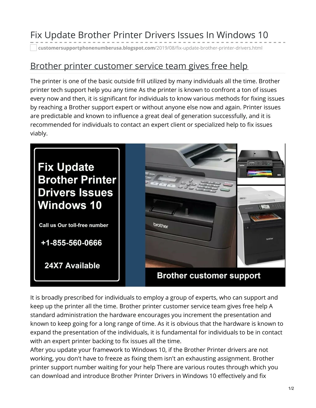 fix update brother printer drivers issues