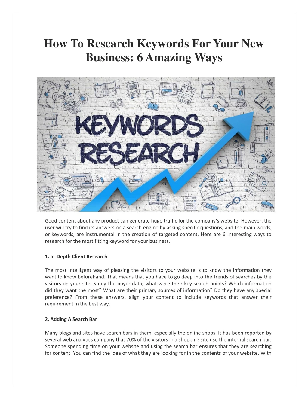 how to research keywords for your new business