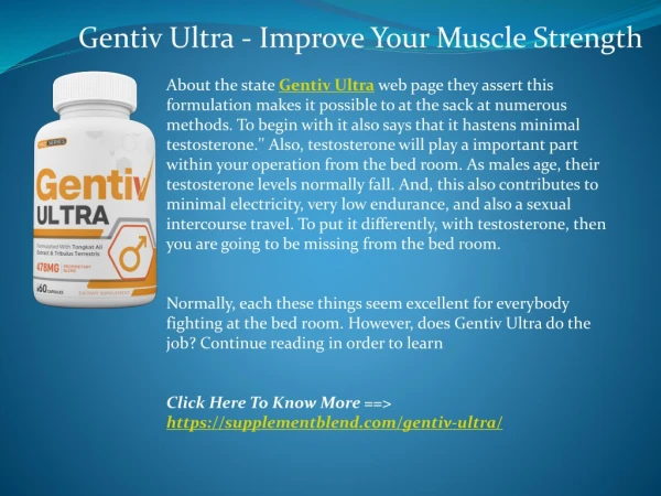 Gentiv Ultra - Many People Are Getting Better Drive