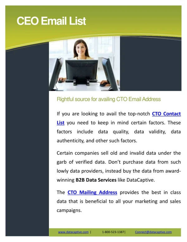 Avail genuine CTO Email List