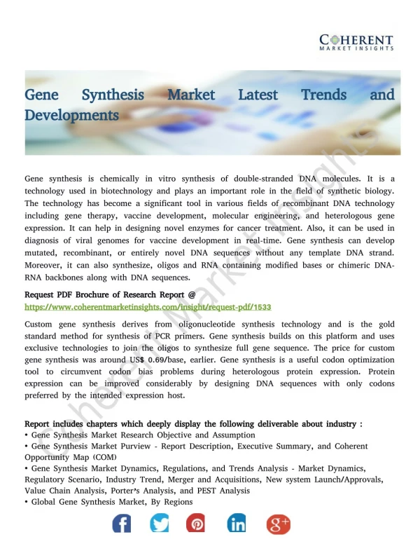 Gene Synthesis Market Latest Trends and Developments
