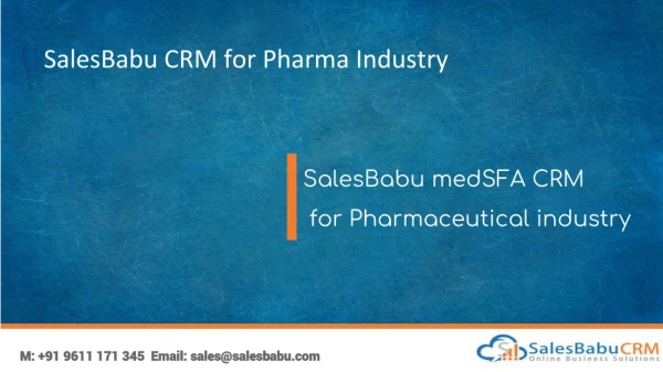 SalesBabu CRM for Pharma Industry