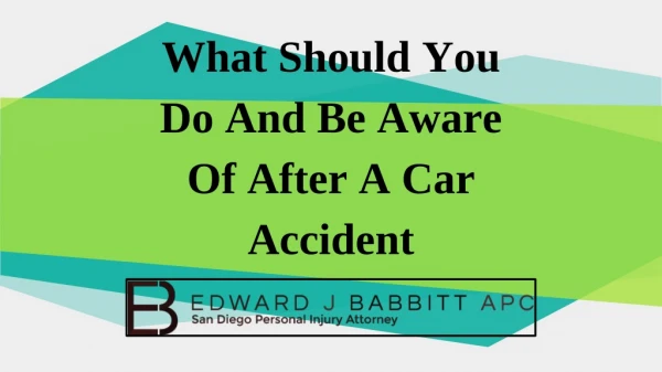 What Should You Do And Be Aware Of After A Car Accident