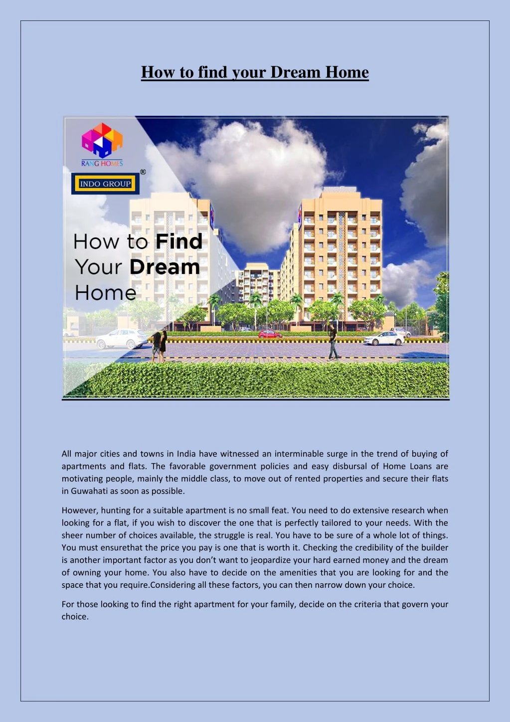 how to find your dream home
