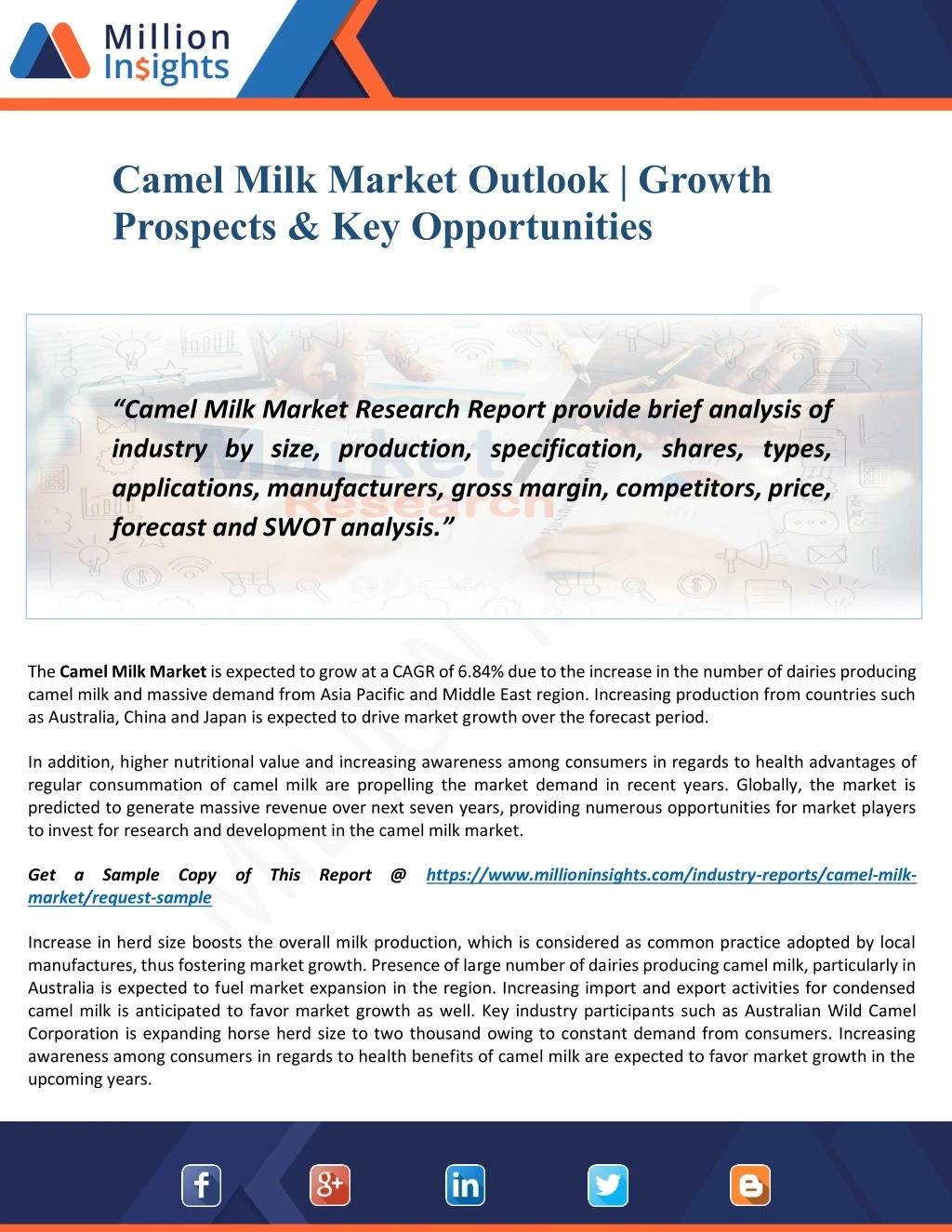 camel milk market outlook growth prospects