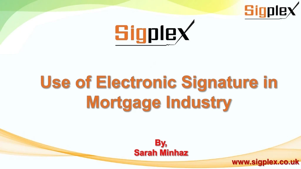 use of electronic signature in mortgage industry