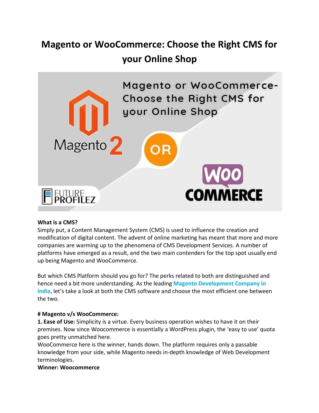 magento or woocommerce choose the right