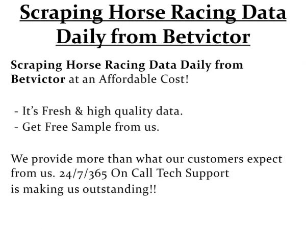 Scraping Horse Racing Data Daily from Betvictor