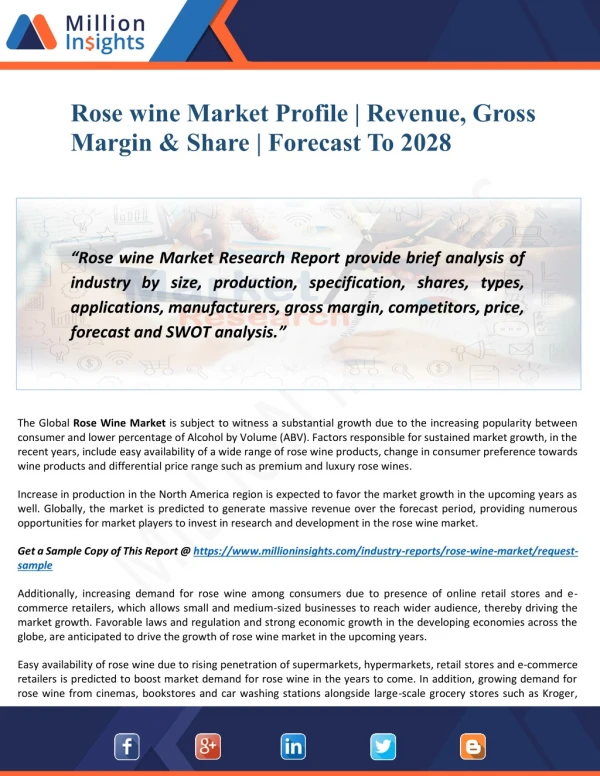 Rose wine Market Insights | Emerging Trends & Demand | Forecast To 2028