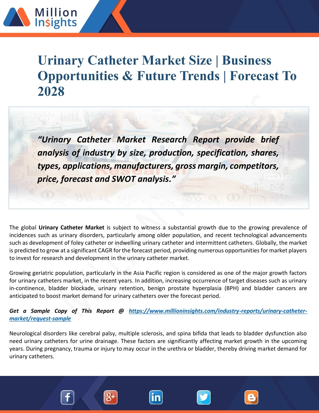 urinary catheter market size business