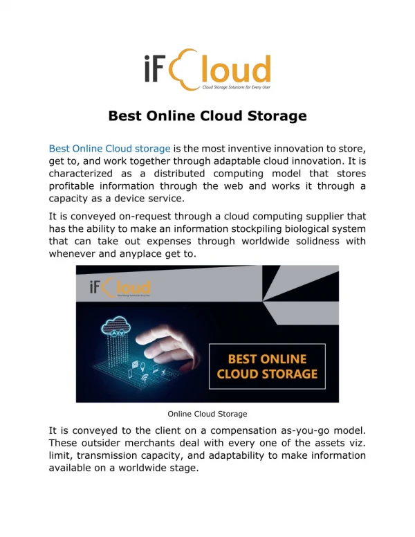 Best Online Cloud Storage