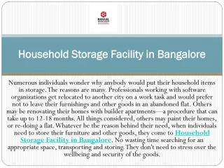 Household Storage Facility in Bangalore - slide 1