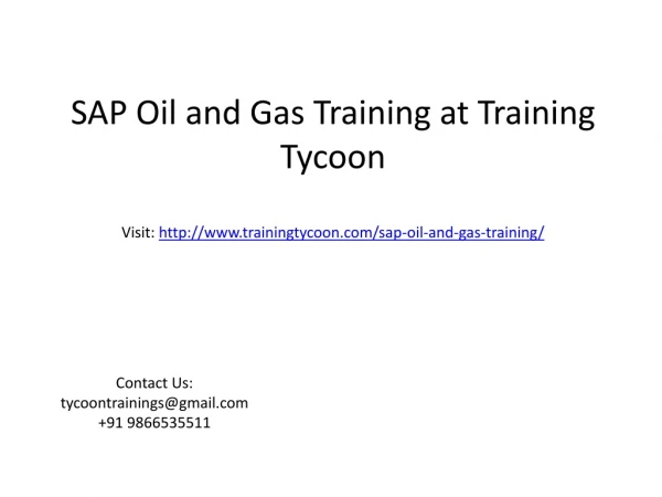 SAP Oil and Gas training