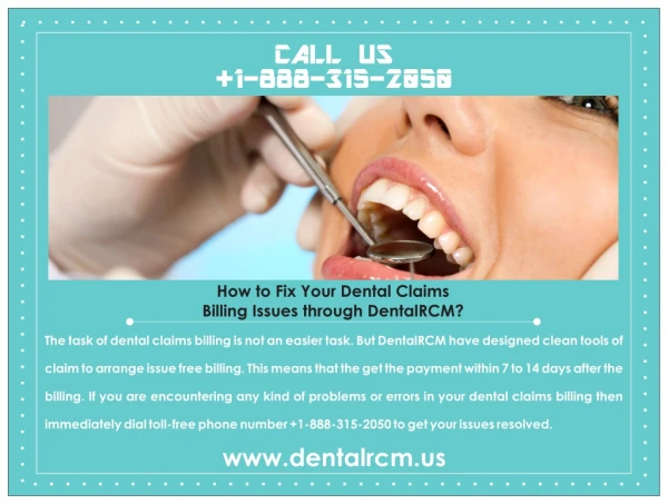 Contact Dental RCM for Reliable Dental Claims Billing Services