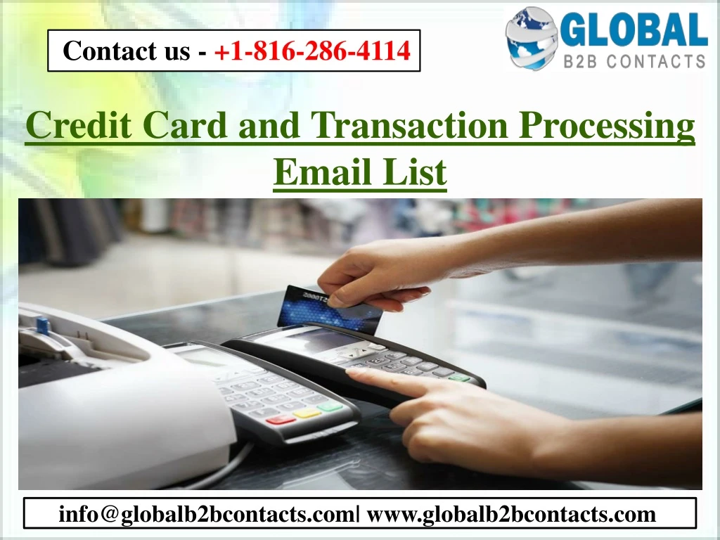 credit card and transaction processing email list