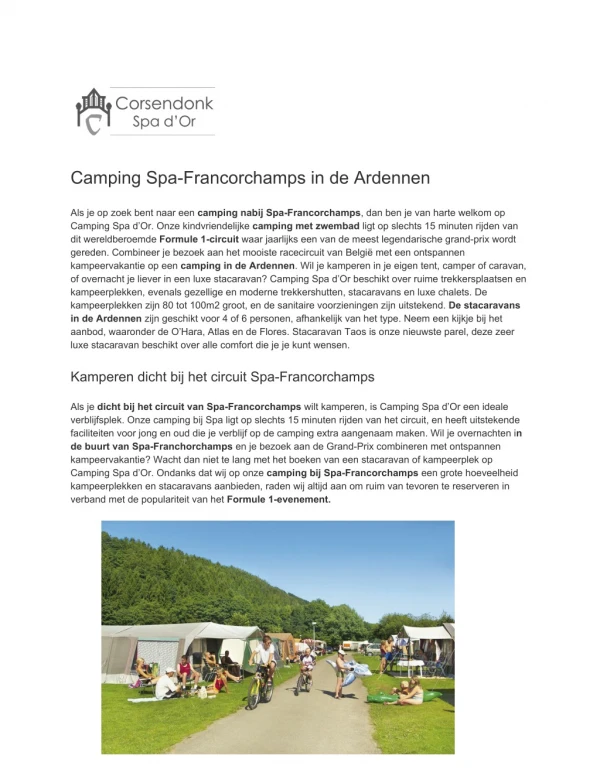 camping spa francorchamps in de ardennen