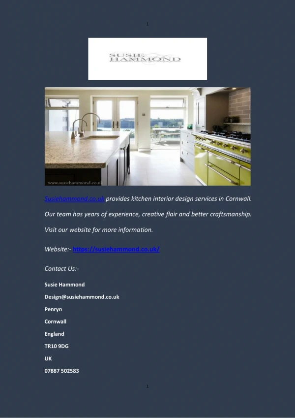 Kitchen Interior Design - Cornwall - Susiehammond.co.uk