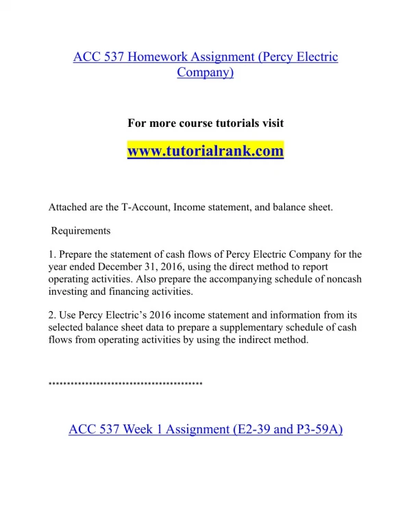 ACC 537 Effective Communication - tutorialrank.com