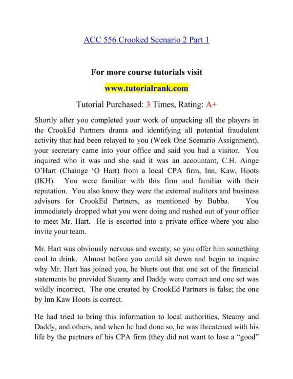 ACC 556 Effective Communication - tutorialrank.com