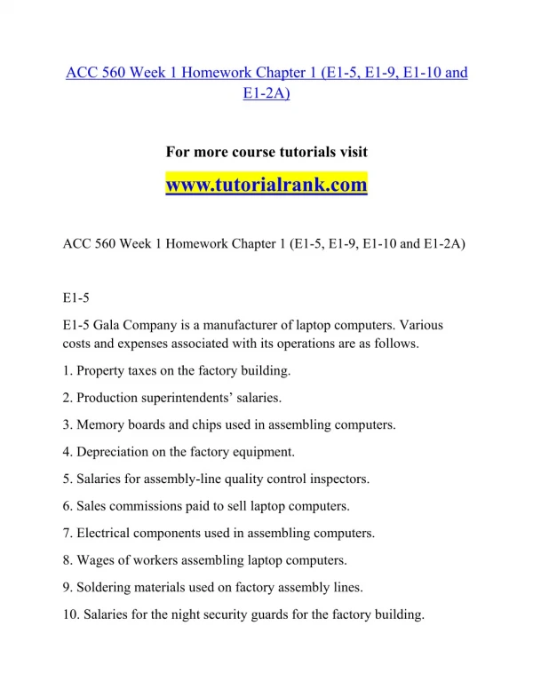 ACC 560 Effective Communication - tutorialrank.com