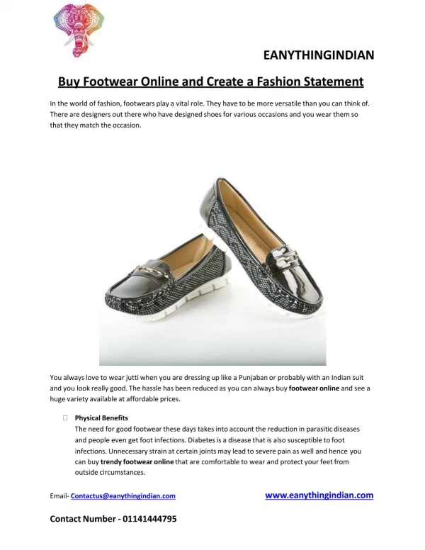Buy Footwear Online and Create a Fashion Statement