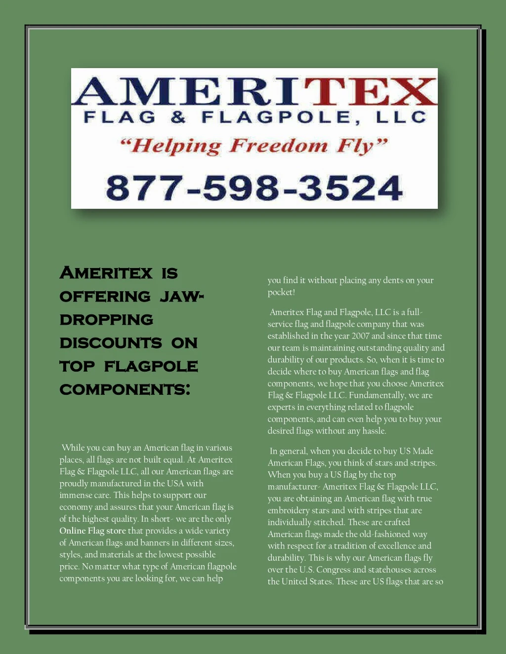 ameritex ameritex is is offering offering