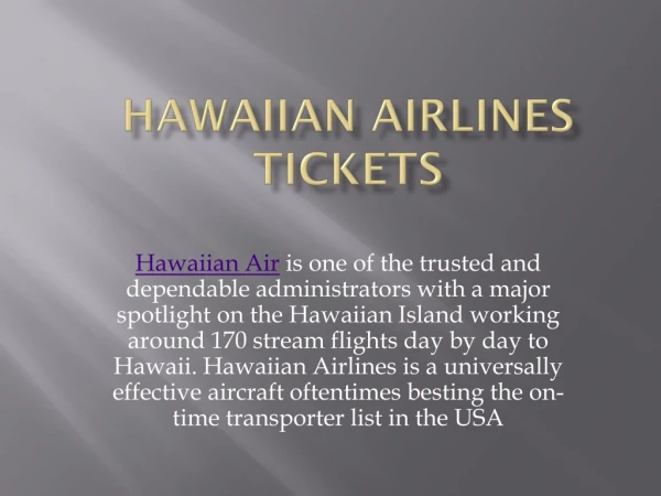 Hawaiian Airlines Tickets