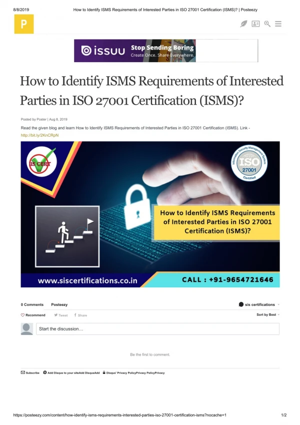 How to Identify ISMS Requirements of Interested Parties in ISO 27001 Certification (ISMS)?