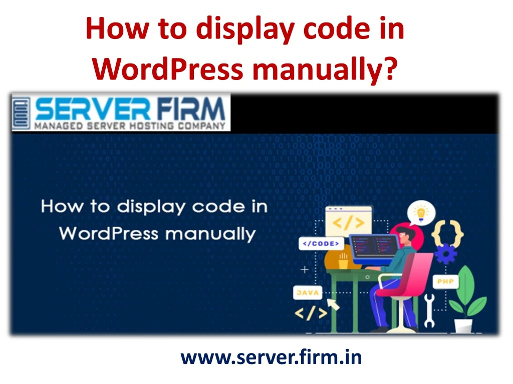 how to display code in wordpress manually