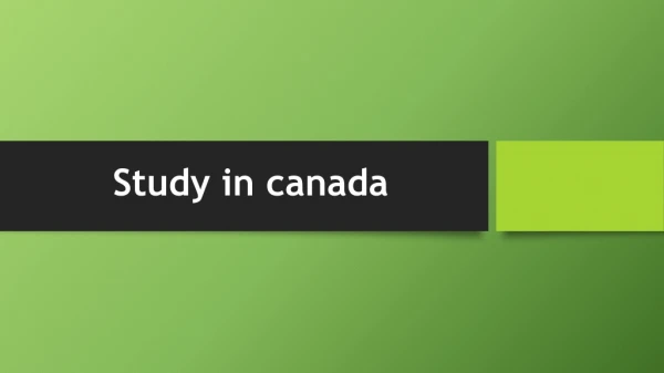 study in canada