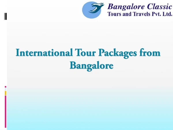 International Tour Packages from Bangalore