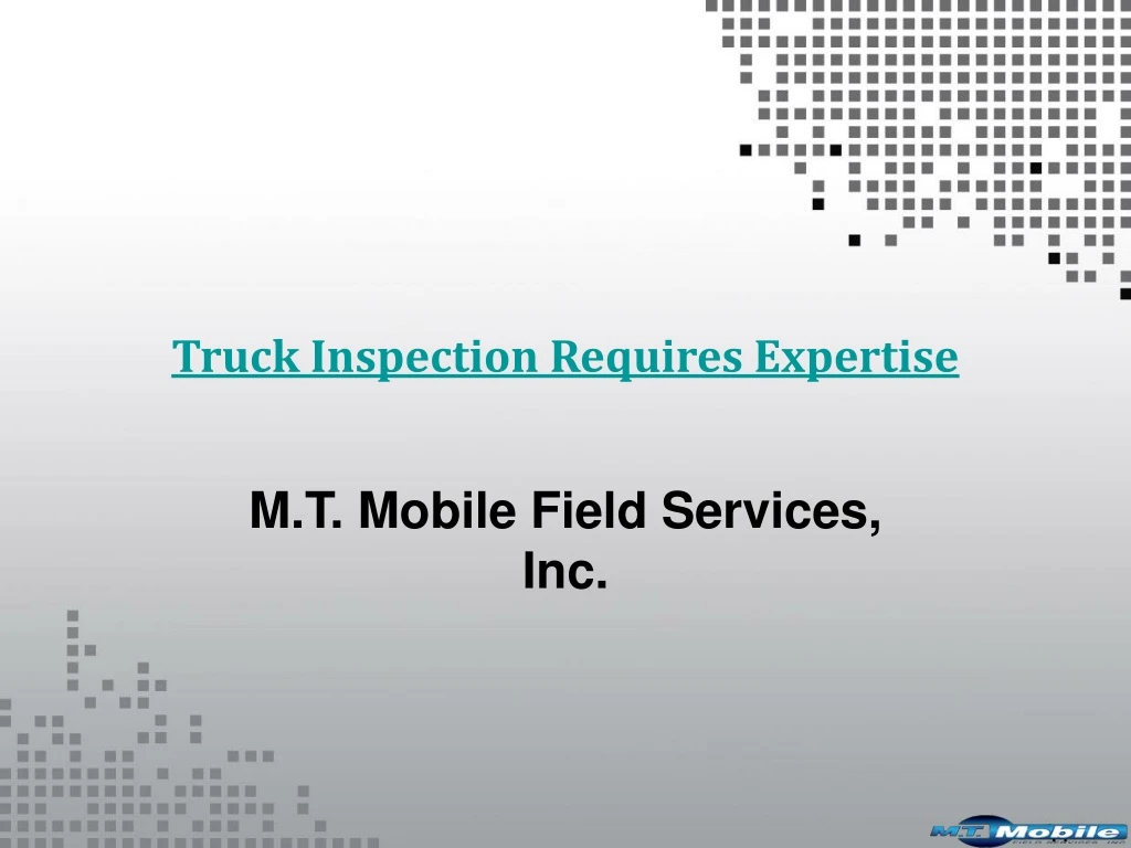 truck inspection requires expertise