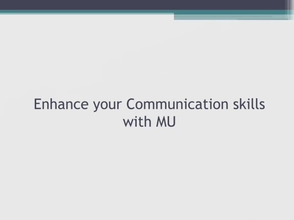 Enhance your Communication skills with Marwadi University