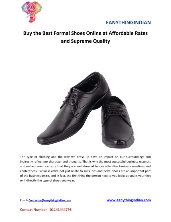 Buy the Best Formal Shoes Online at Affordable Rates and Supreme Quality