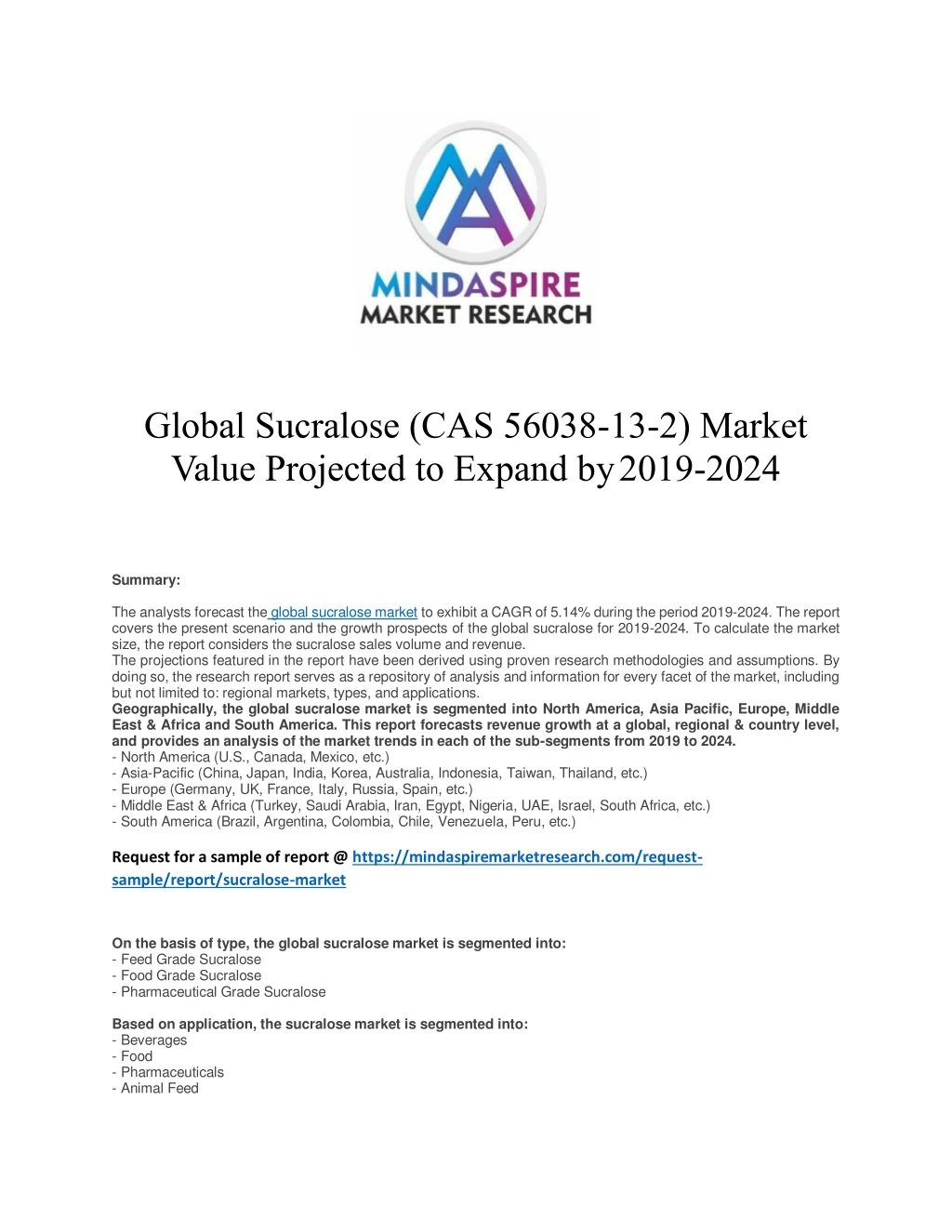 global sucralose cas 56038 13 2 market value