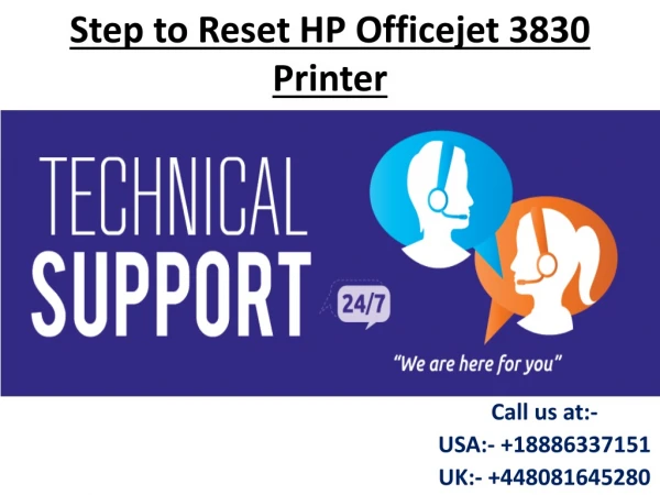 Step to Reset HP Officejet 3830 Printer