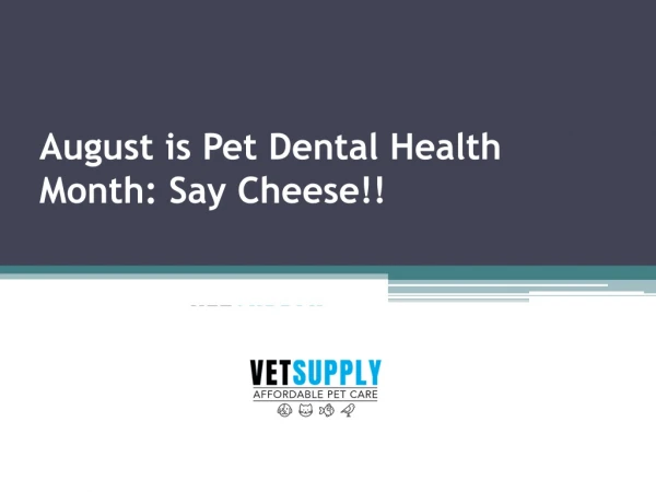 August is Pet Dental Health Month: Say Cheese!!
